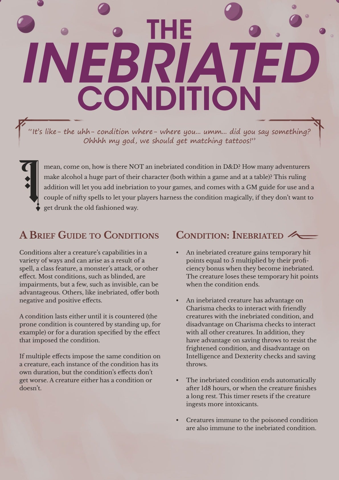 Rules Expansion - New Conditions in D&D