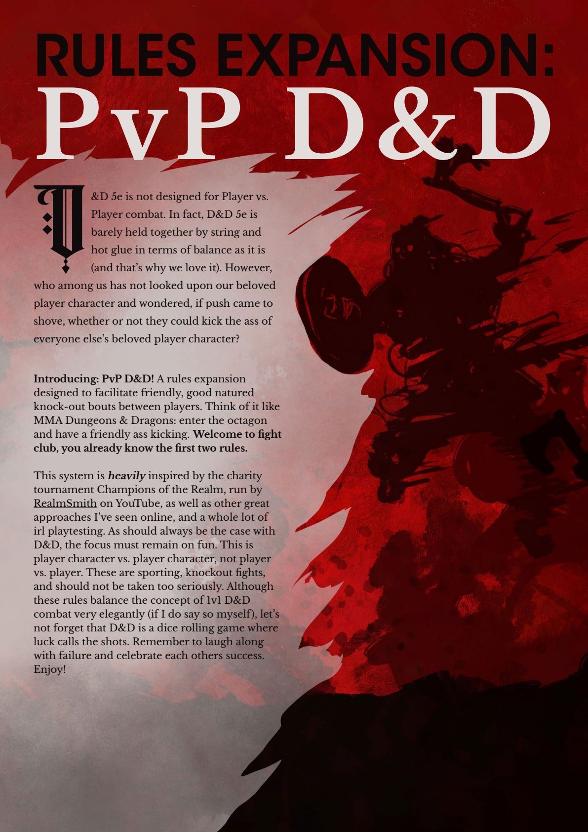 Rules Expansion - PvP in D&D