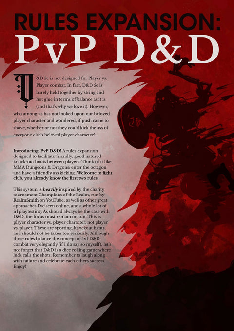 Rules Expansion - PvP in D&D
