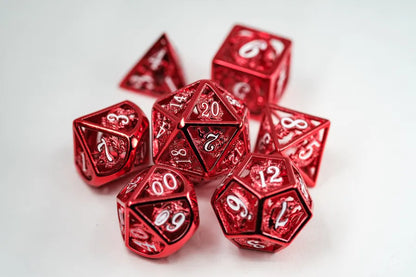 Crimson Metal Hollow Dragon Dice