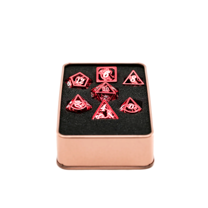 Crimson Metal Hollow Dragon Dice