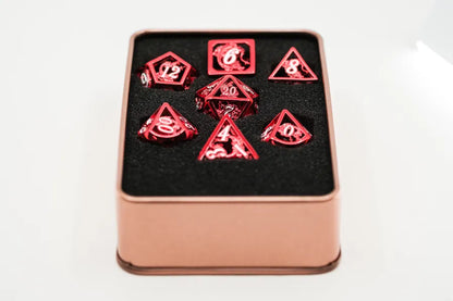 Crimson Metal Hollow Dragon Dice